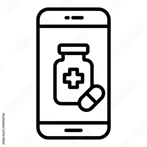 Online pharmacy mobile app color icon	
