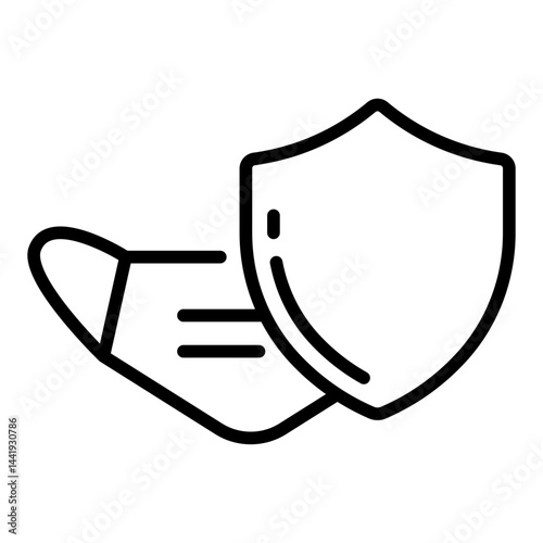 Medical mask and shield protection color icon	
