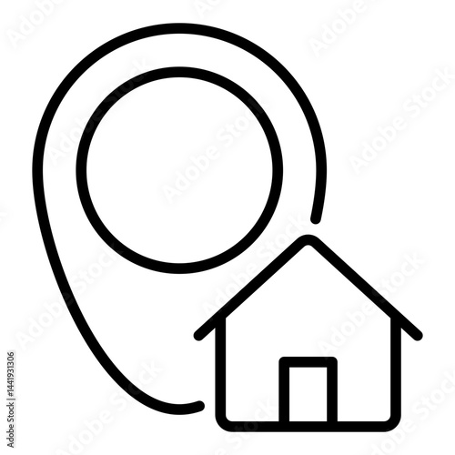 Home location pin icon for navigation and address concepts	

