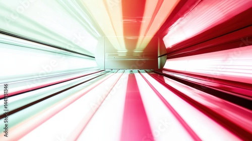 Vibrant Light Trails in a Tanning Bed with Dynamic Reflective Surface Patterns
