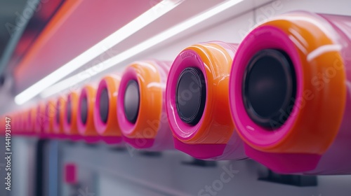 Colorful Speakers in Modern Design Showcasing Innovative Audio Technology and Vibrant Aesthetics