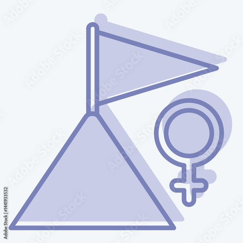 Icon Succes. related to Feminism symbol. two tone style. design editable