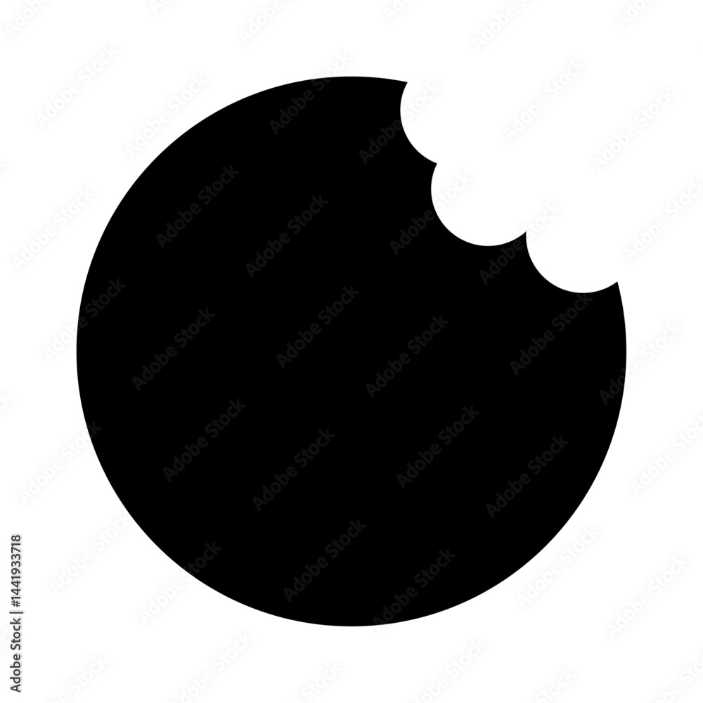 circle with bite isolated on white