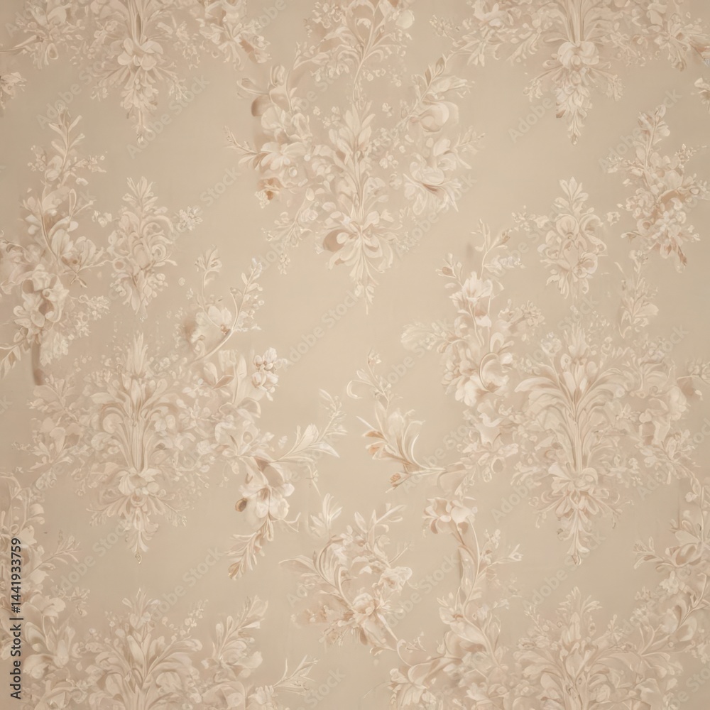Subtle beige damask pattern featuring delicate floral sprigs , subtle, trend Subtle beige damask pattern featuring delicate floral sprigs , subtle, trend