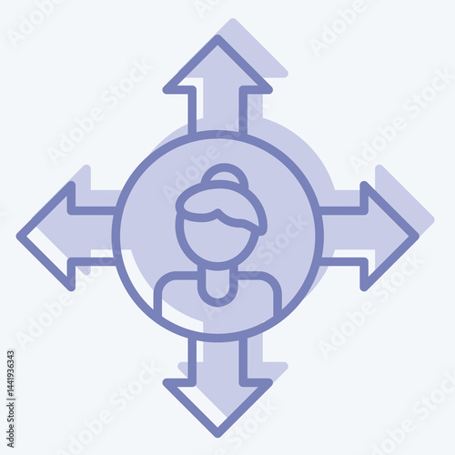 Icon Freedom. related to Feminism symbol. two tone style. design editable