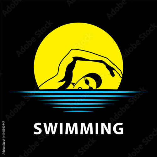 Swimming Logo Icon. Vector illustration