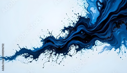 Abstract Blue Ink Splash