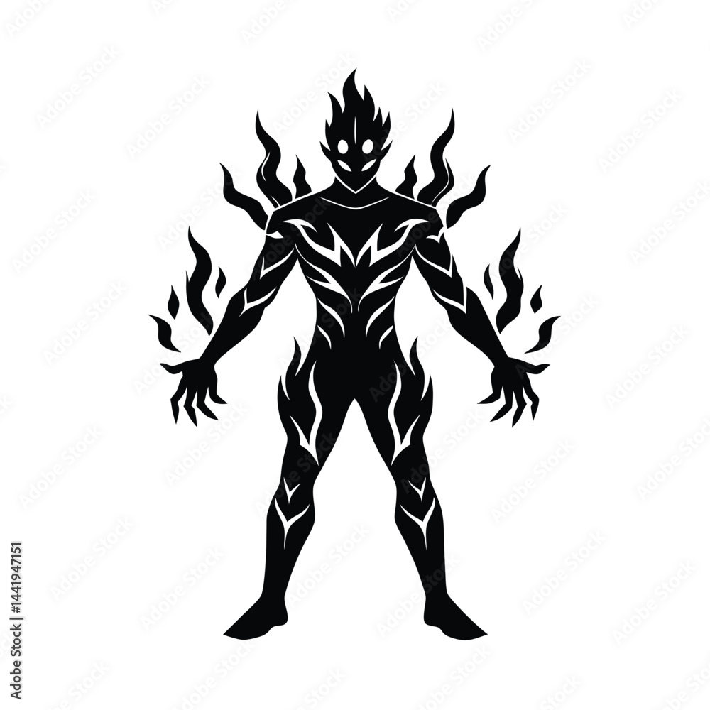Fototapeta premium stylized fire elemental fantasy concept