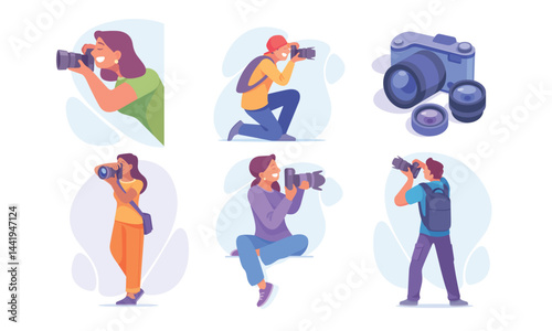 Diverse and talented photographers skillfully capturing beautiful moments with their cameras