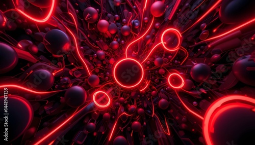 Abstract Red Glowing Energy Field