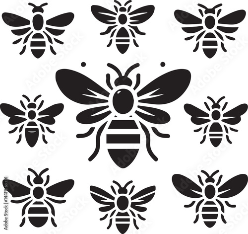 Honeycomb's Buzz: An artistic illustration of a bee conveys industriousness and the sweetness of the honeycomb, celebrating nature's tiny creators and the rewards of dedication.