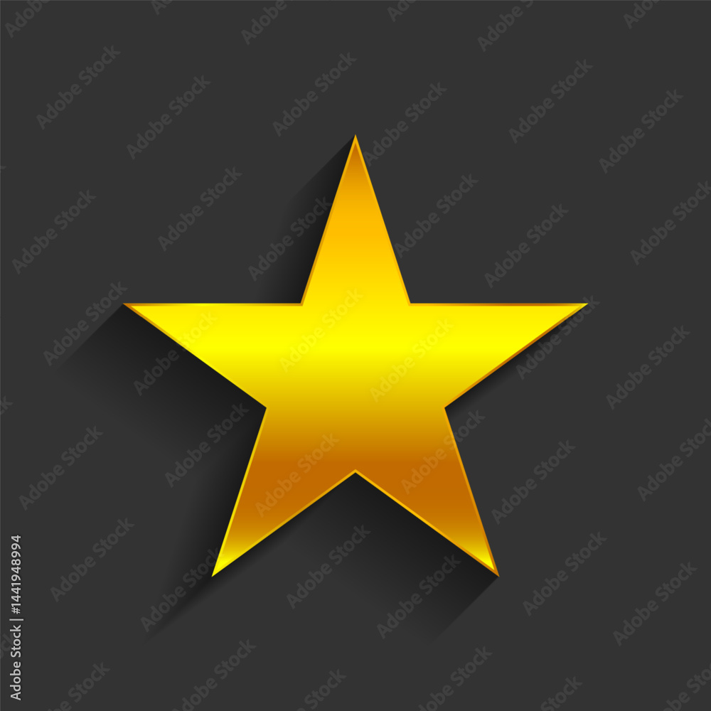 Obraz premium Vector illustration of Golden Star on isolated black background