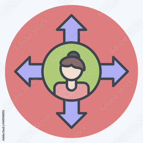 Icon Freedom. related to Feminism symbol. color mate style. design editable