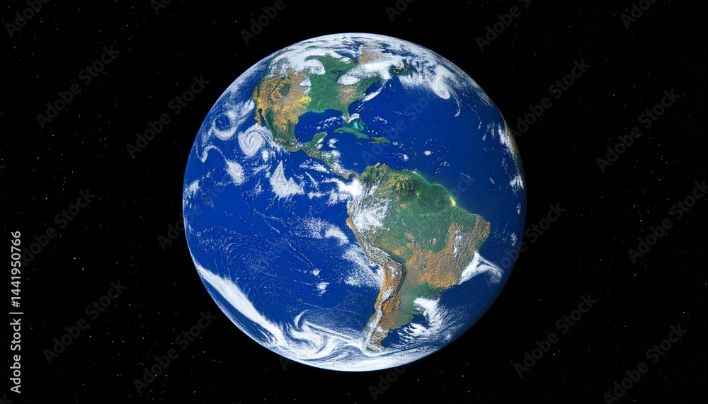 Obraz premium A bright full Earth seen from the Moon