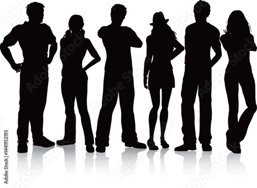 People Silhouette Set – Vector Icons of Human Figures, Groups, and Individuals

