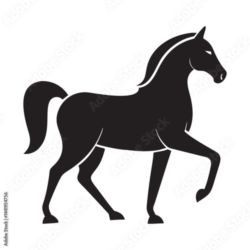 Graceful Silhouette of a Prancing Horse – Majestic Vector Design for Creative Projects