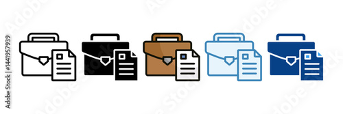 Company Portfolio Icon Set Multiple Style Collection