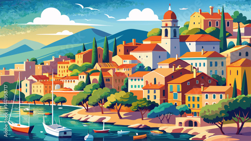 View of the city of Saint-Tropez, Provence, Cote d Azur, a popular destination for travel in Europe