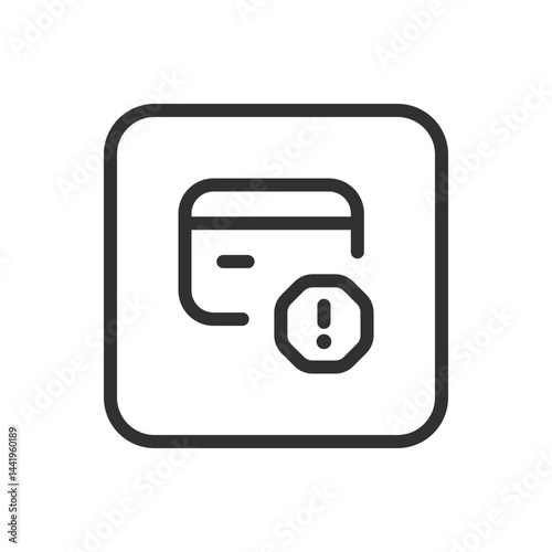 Credit Card Warning Error Icon – Alert Symbol for Card Issues