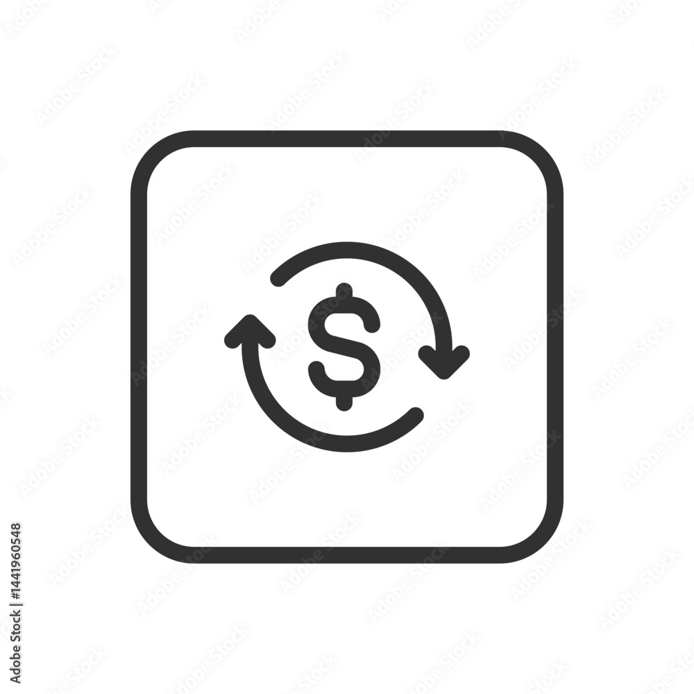 Dollar Payments Conversion Icon – Currency Exchange & Transactions Dollar Payments Conversion Icon – Currency Exchange & Transactions