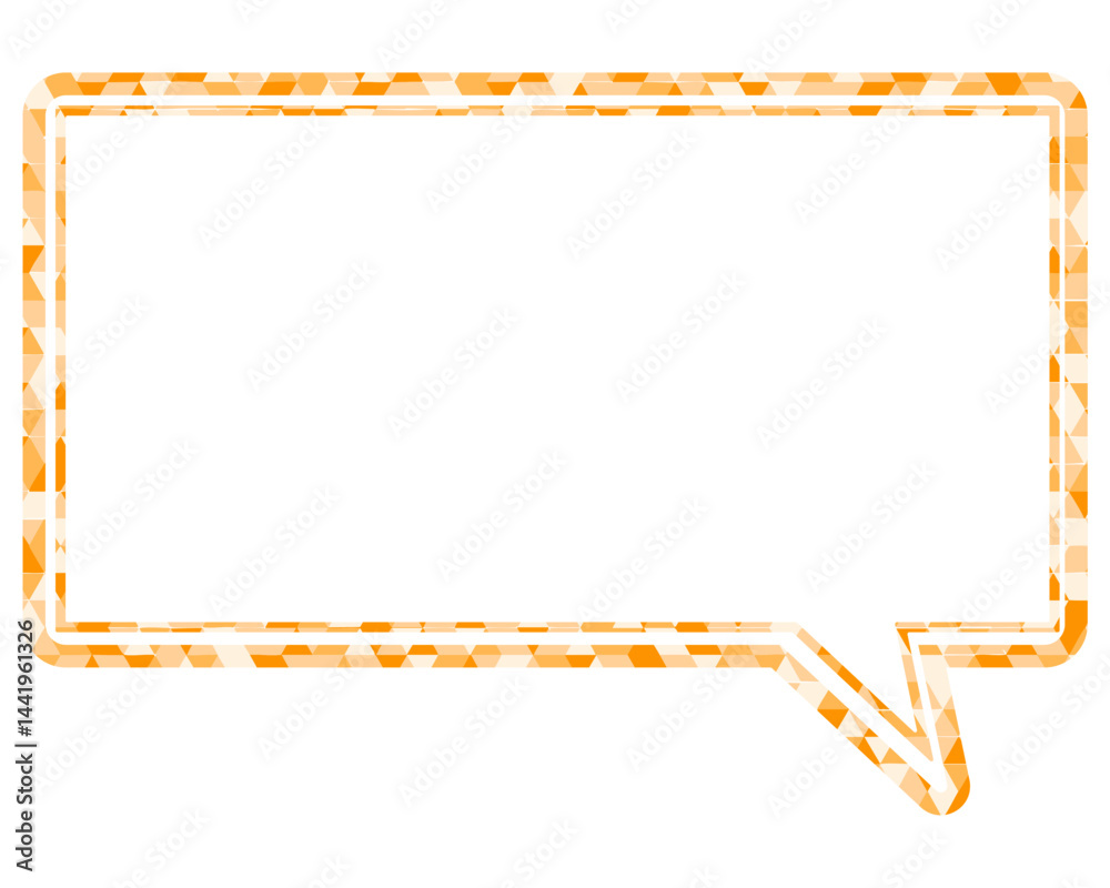 Obraz premium ステンドグラス風吹き出し 三角形模様 四角形