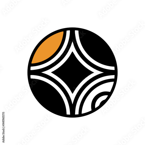 Fintech Blockchain Logo Transparent Background Crypto Design with Abstract Nest Icon and Digital Coin Gradient Orange and Dark Blue Minimal Vector Illustration