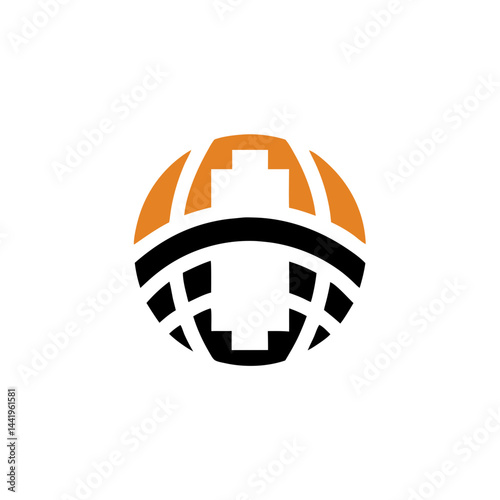Crypto Blockchain Logo Transparent Background Abstract Nest Icon and Digital Coin Gradient Orange and Dark Blue Minimal Vector Illustration for Fintech Branding