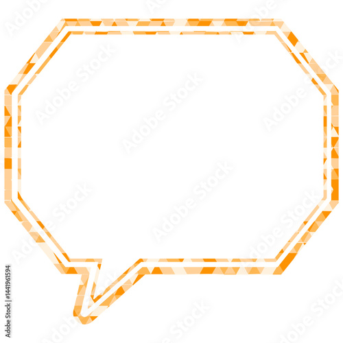 ステンドグラス風吹き出し　三角形模様　角のある八角形