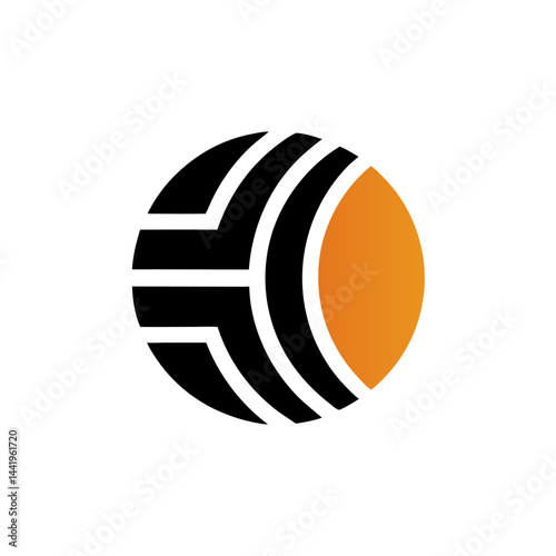 Minimal Crypto Logo Transparent Background Modern Abstract Nest Icon Digital Coin Gradient Orange and Dark Blue Fintech Blockchain Concept Vector Illustration