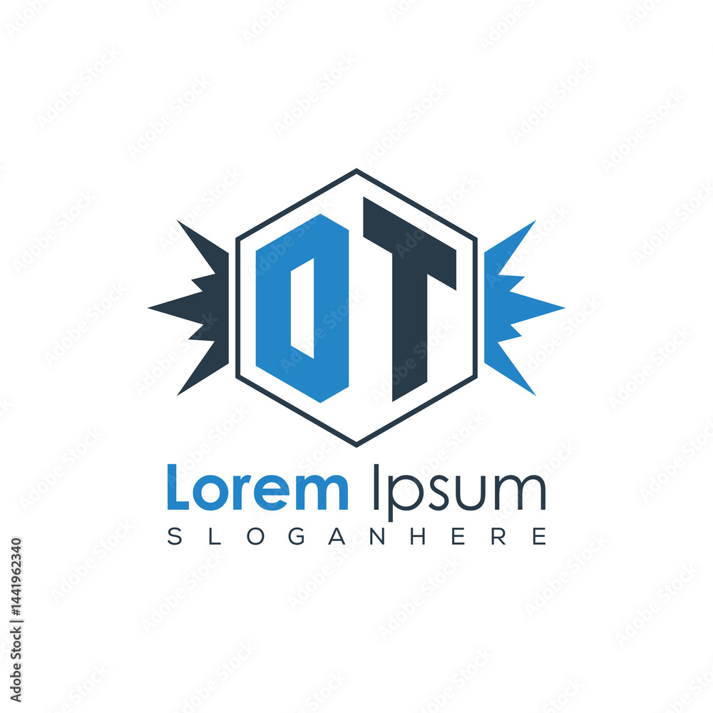 Fototapeta premium Modern Latter Luxury Monogram Logo with Royal Crown and Polygon Frame 