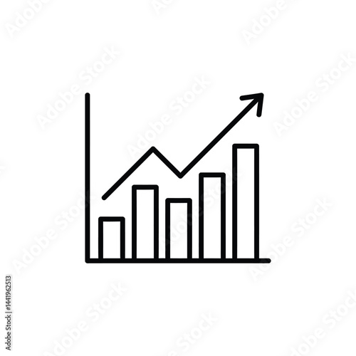 Free Download Growth Chart Vector Icon Upward Trend, Progress, Success, Business, Statistics - GFXLoad