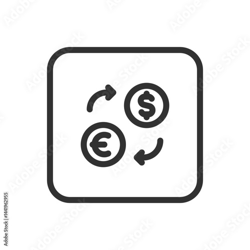 Currency Conversion & Exchange Icon – Global Finance & Money Transfer