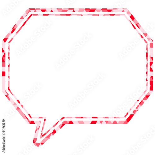 ステンドグラス風吹き出し　三角形模様　角のある八角形