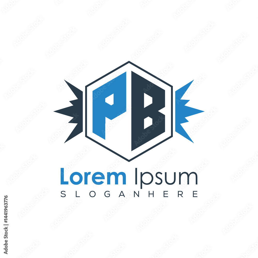 Obraz premium Modern Latter Luxury Monogram Logo with Royal Crown and Polygon Frame 