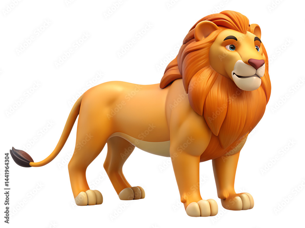 Obraz premium 3d rendering lion on transparent background