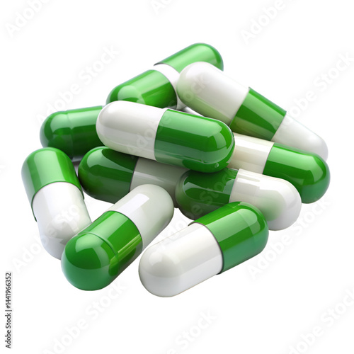 Capsules isolated on transparent background 