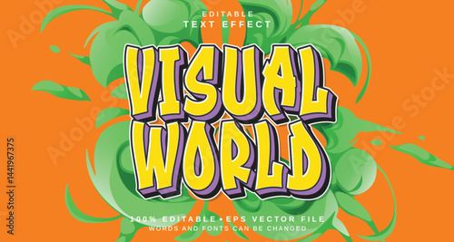 Editable text style effect - Visual World text style theme.