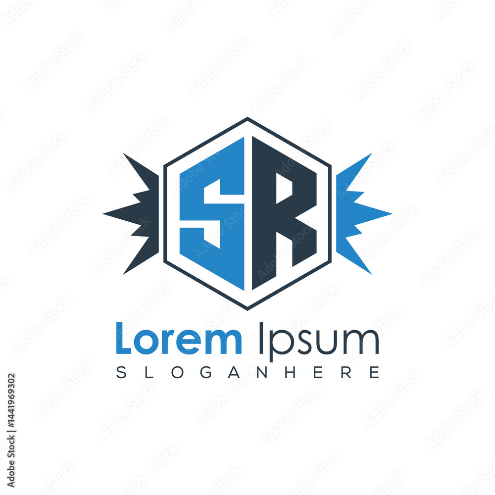 Fototapeta premium Modern Latter Luxury Monogram Logo with Royal Crown and Polygon Frame 