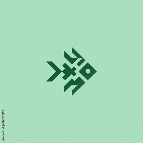 Geometric Fish Logo – Stylish fish created using sharp, abstract geometric patterns.