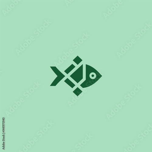 Geometric Fish Logo – Stylish fish created using sharp, abstract geometric patterns.