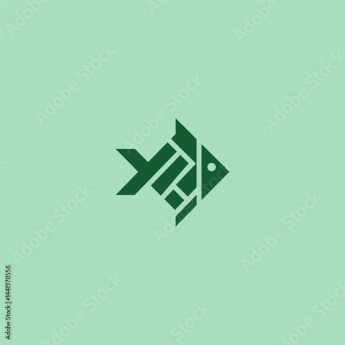Geometric Fish Logo – Stylish fish created using sharp, abstract geometric patterns.