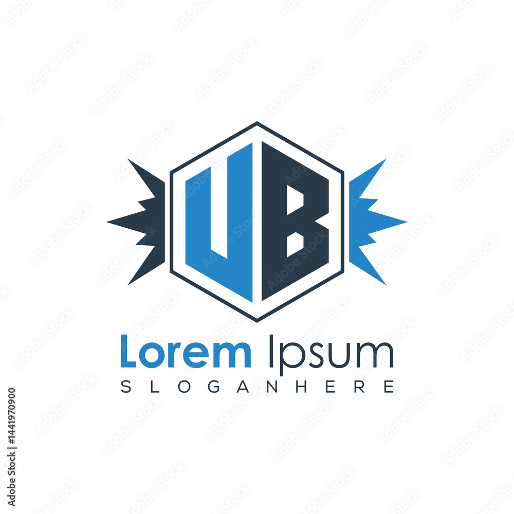 Obraz premium Modern Latter Luxury Monogram Logo with Royal Crown and Polygon Frame 