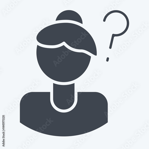 Icon Lost Person. related to Feminism symbol. glyph style. design editable