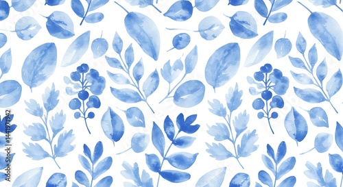 Azure Whispers: A Watercolor Bloom AI Generated
