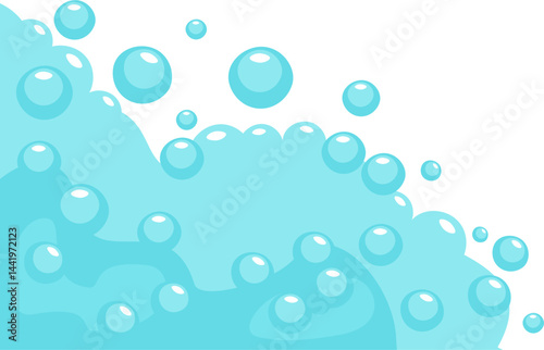 Soap Foam with Bubbles Corner Frame