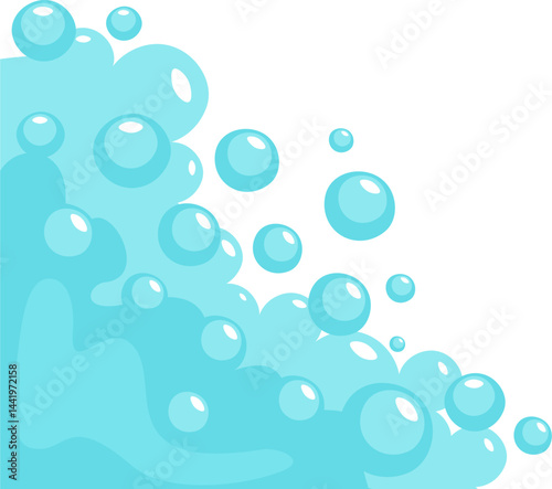 Soap Foam with Bubbles Corner Frame