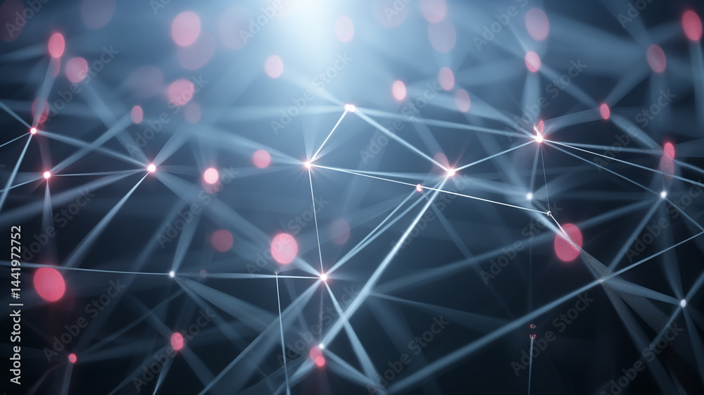 Nexus Grid: Interwoven lines and dots forming a high-tech network map