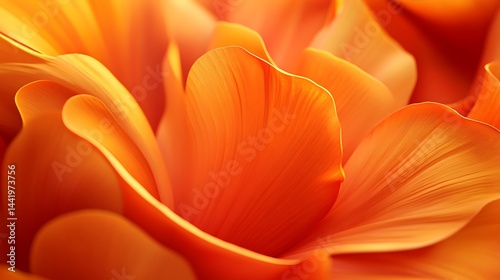 Wallpaper Mural Close up view of delicate, orange flower petals. Soft lighting accentuates the texture and curves of the petals, creating a warm and inviting atmosphere. The image focuses on the intricate details of Torontodigital.ca