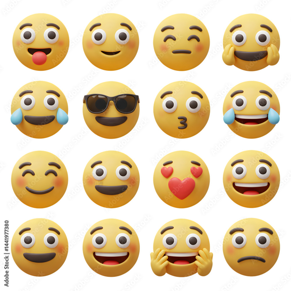 Obraz premium Create Emojis with Transparent Backgrounds using 3D Modeling Software