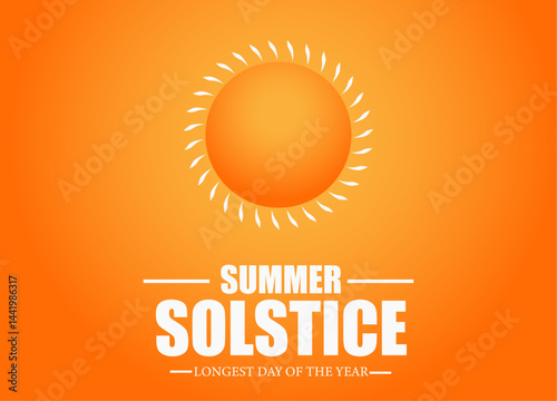 Bright Summer Solstice Sun Illustration – Longest Day of the Year